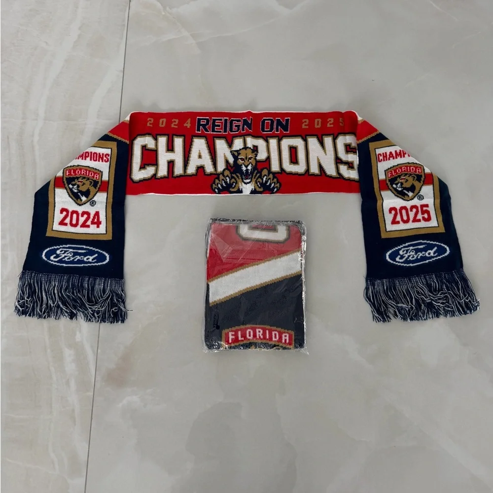 Newest in Package Florida Panthers 2024/25 Stanley Cup Champs REIGN ON NHL Scarf